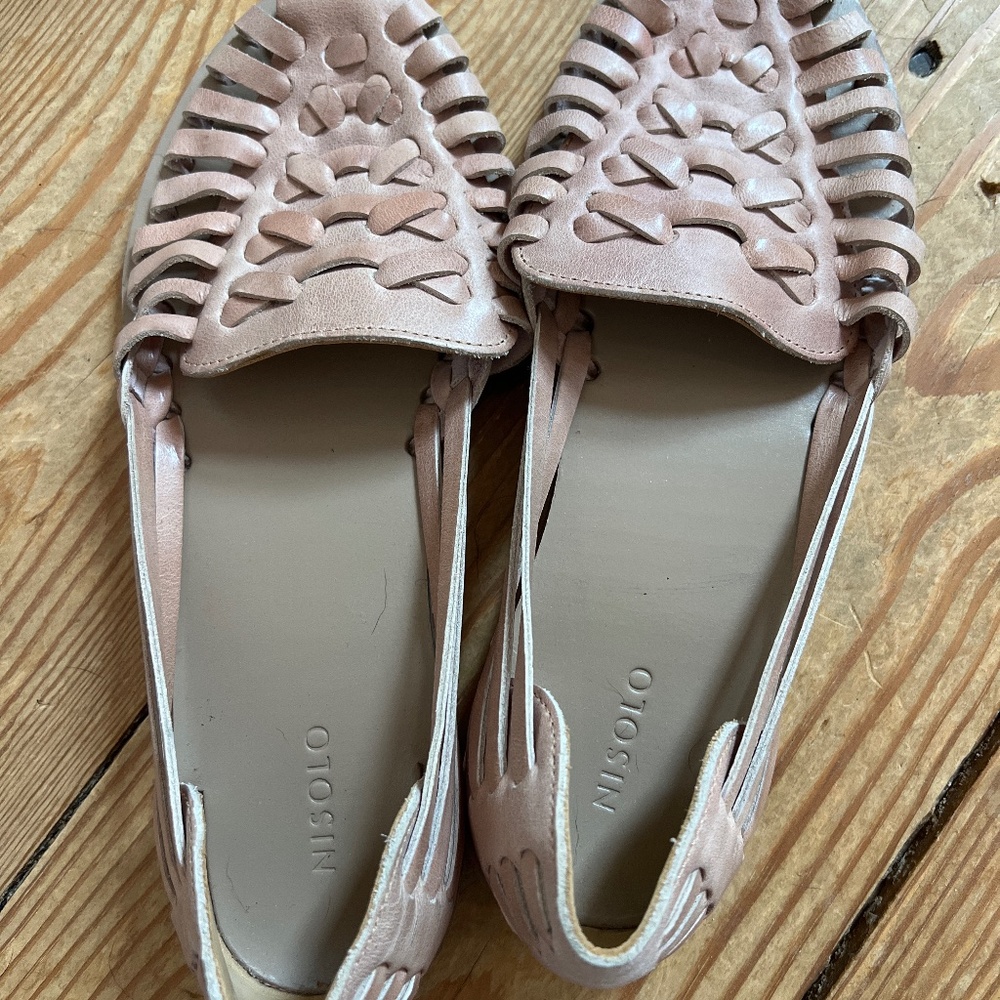 Never worn leather sandals